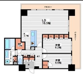 ブランズタワー御堂筋本町の物件間取画像